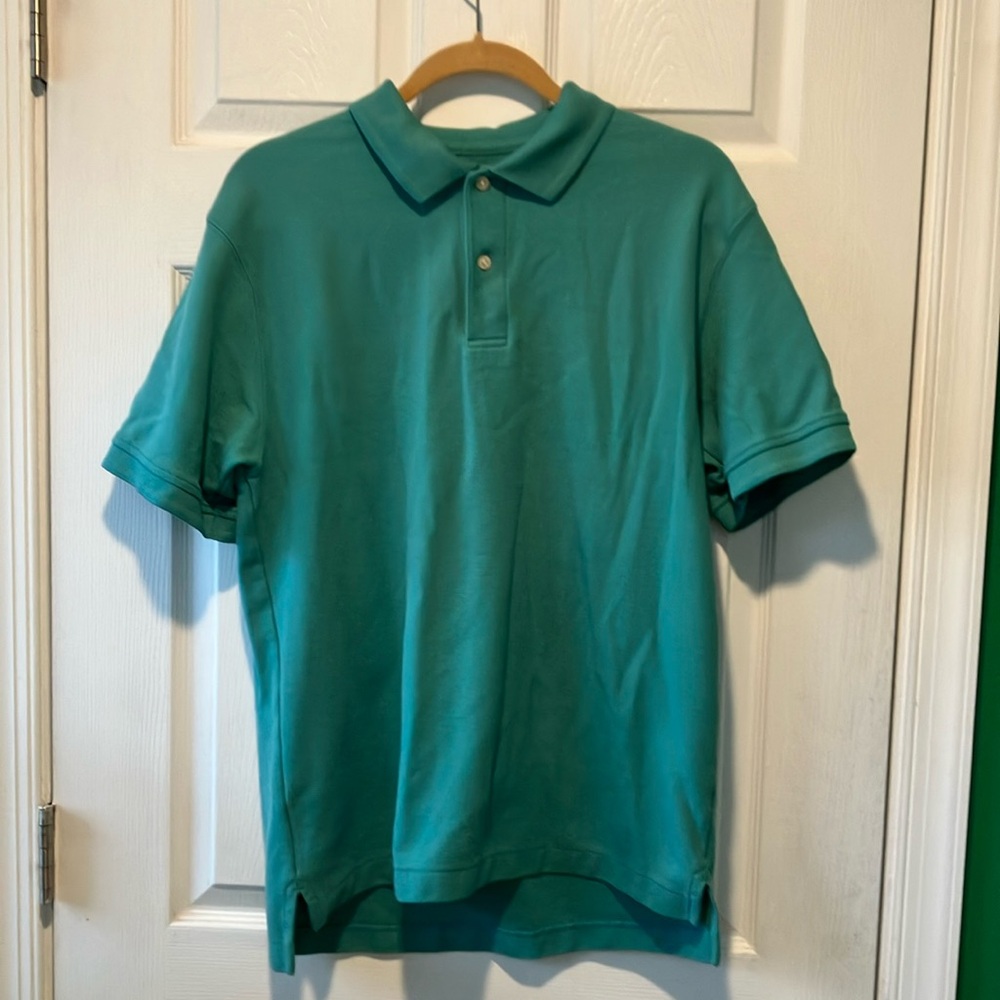 LL bean men’s medium traditional fit teal polo shirt preppy beach old money
